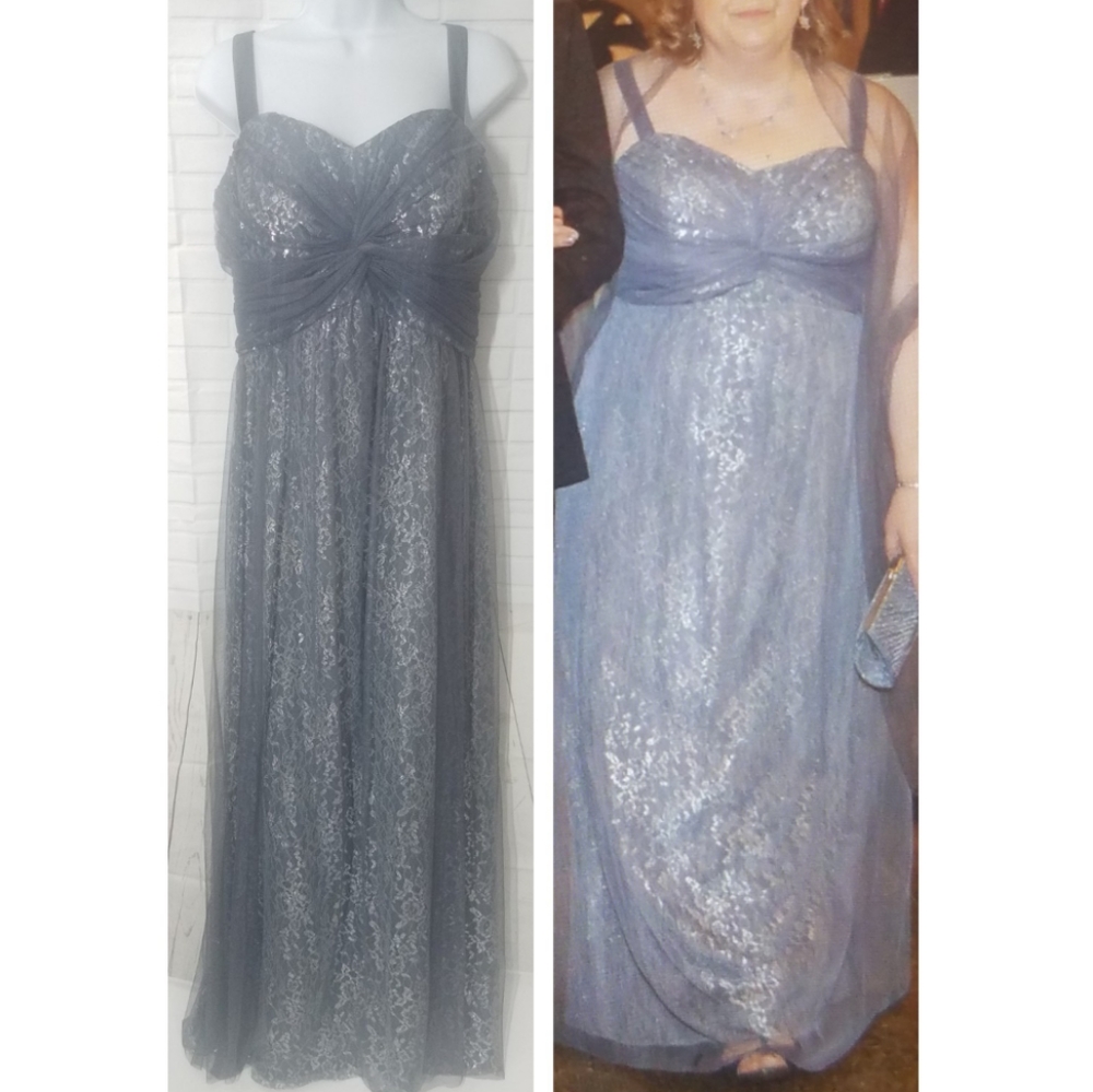 After Six Cocktail Blue Lace Cocktail Dress